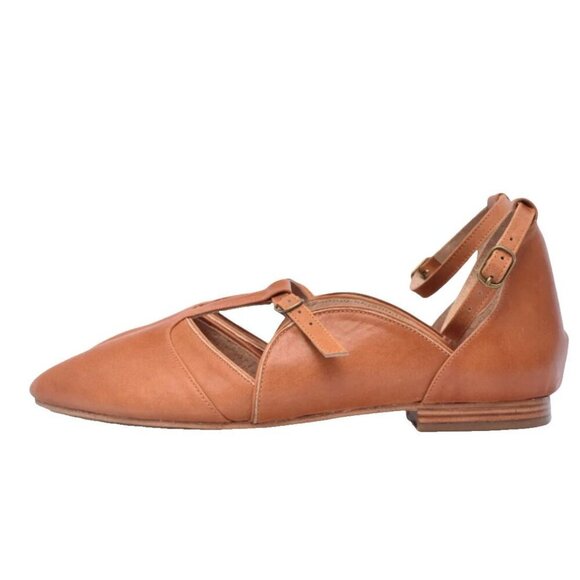 ELF Shoes - Elf On the Go Tan Leather Ballet Flats Women's Size 8